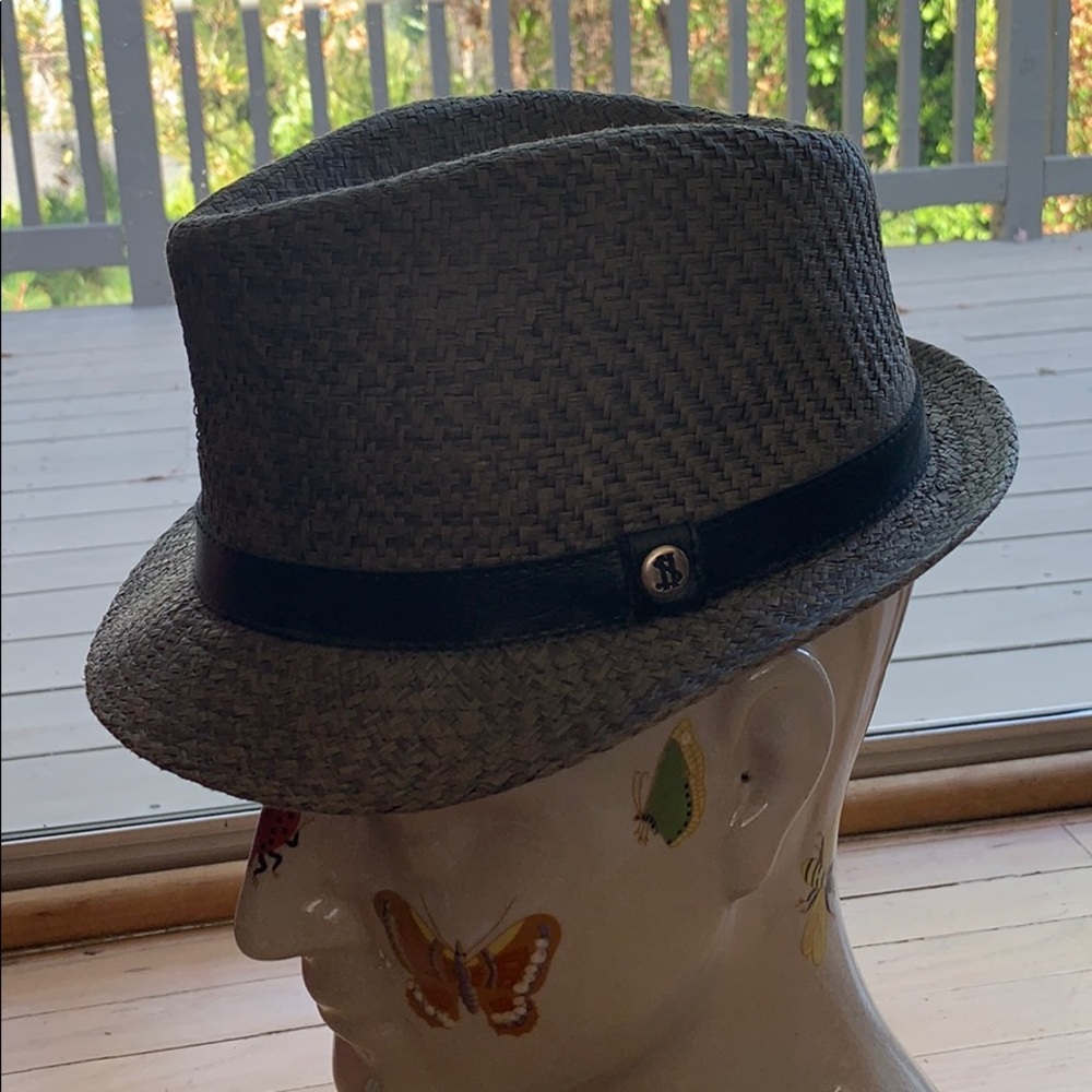 Gray leather Lined Hat